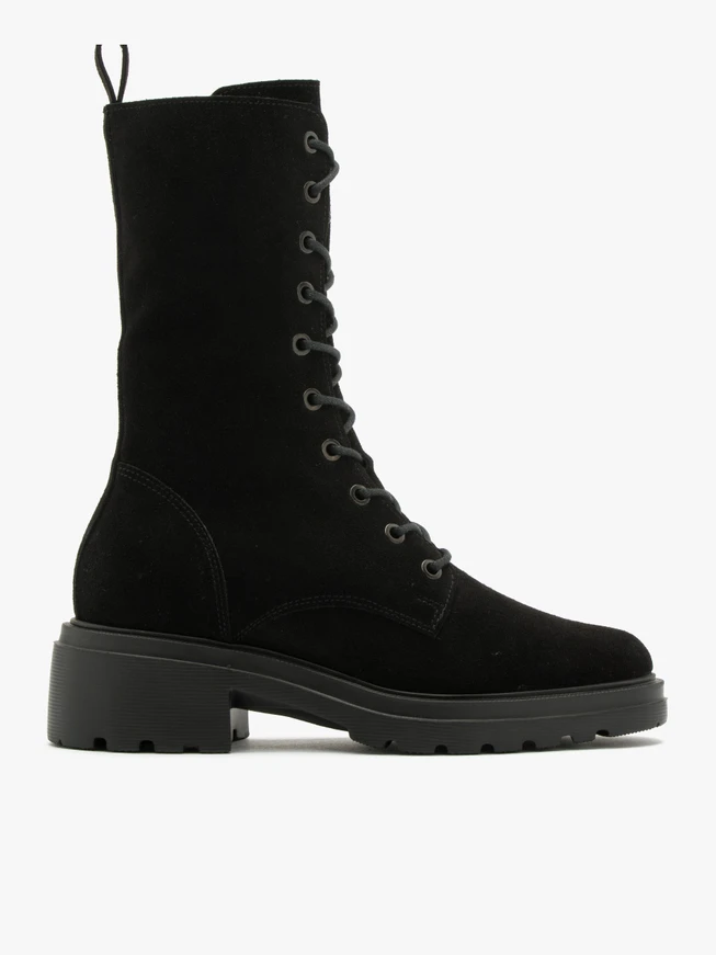 Schwarze Veloursstiefel