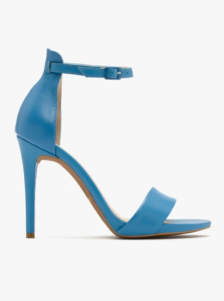 Blue high-stiletto sandals