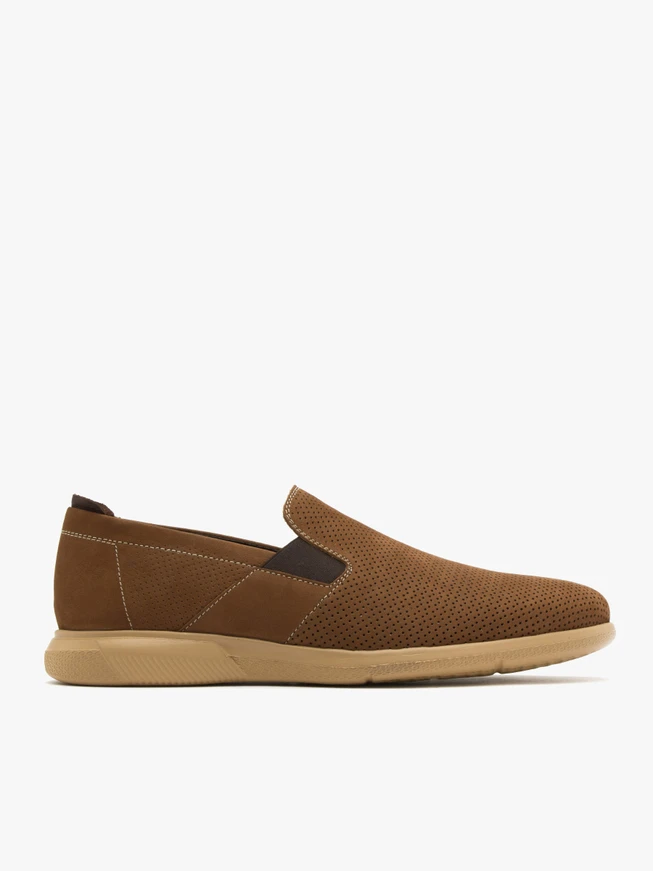 Brown perforated loafers