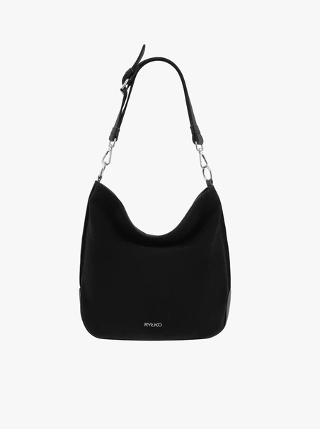 Schwarze packbare Handtasche für Frauen
