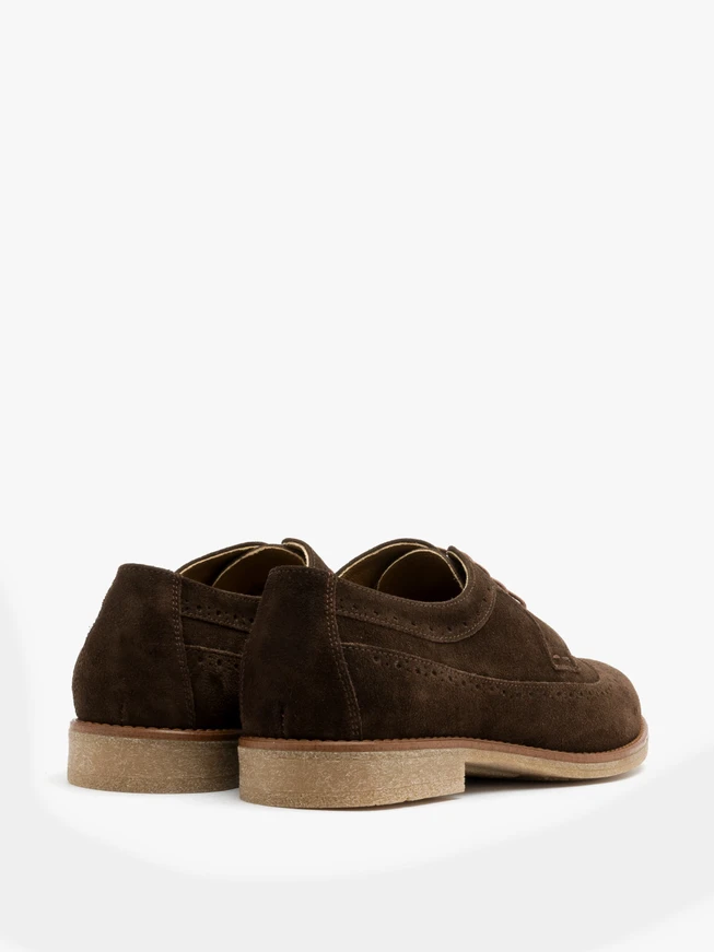 Dunkelbraune Herrenhalbschuhe mit Perforation