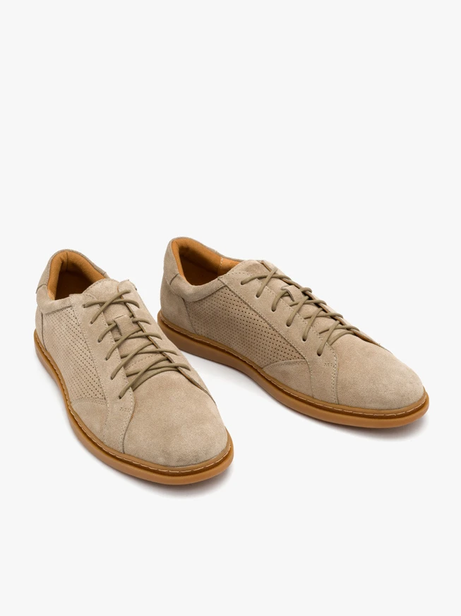 Beige Halbschuhe mit farbigem Einsatz