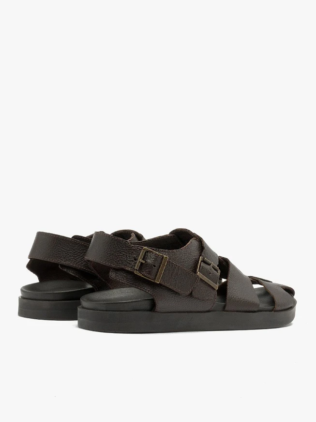 Dunkelbraune Herren-Sandalen