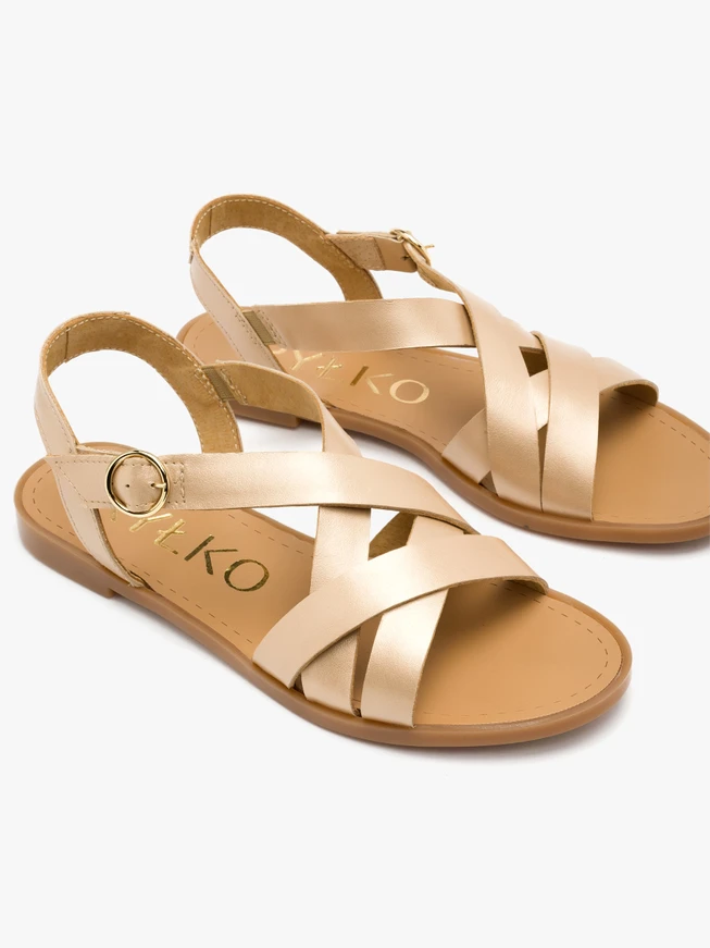 Gold flat sandals