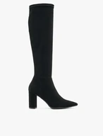 Black knee boots with stretch shaft