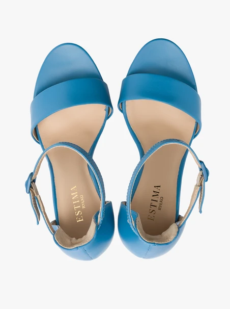 Blue high-stiletto sandals