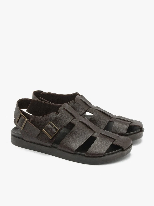 Dunkelbraune Herren-Sandalen