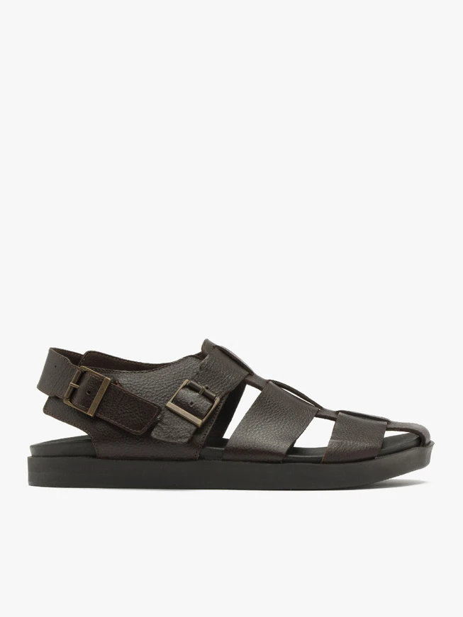 Dunkelbraune Herren-Sandalen