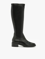Schwarze Stretch-Stiefel mit breitem Schaft