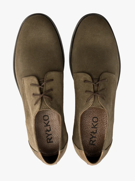 Olivefarbene Herrenhalbschuhe