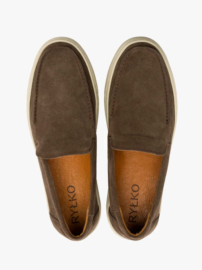 Graubraune Herrenhalbschuhe