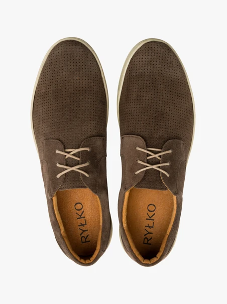 Brown shoes with beige sole