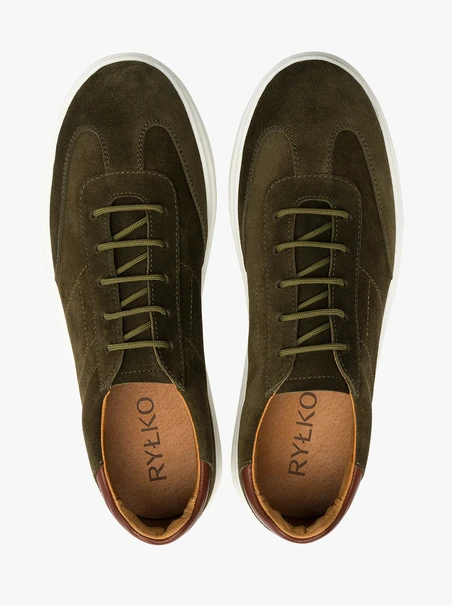 Olivefarbene Herrenhalbschuhe