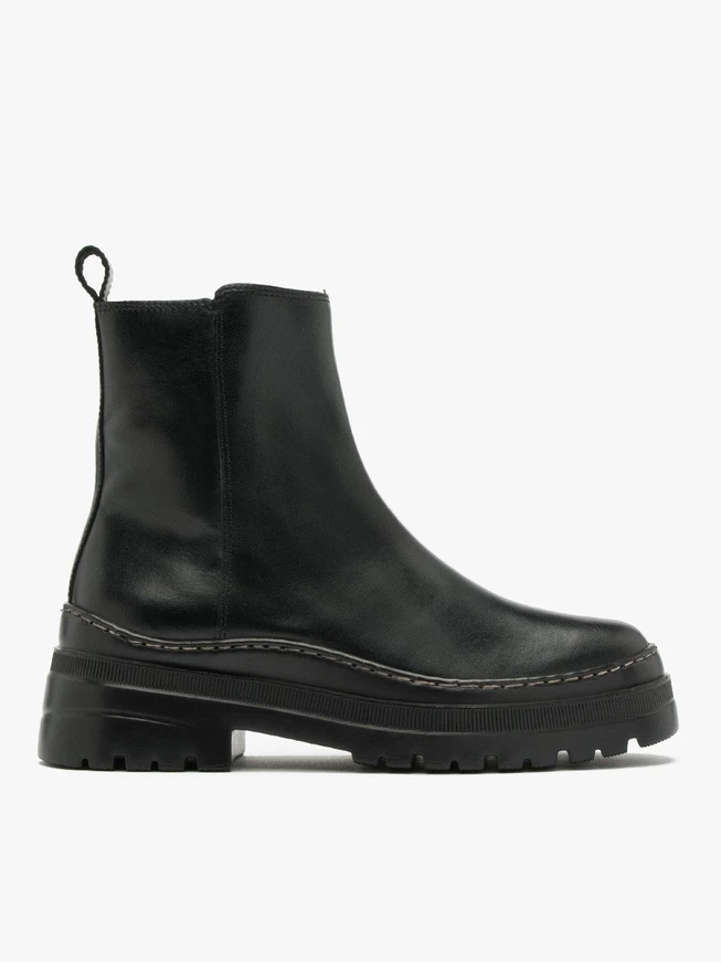 Black ankle boots with lightweight sole