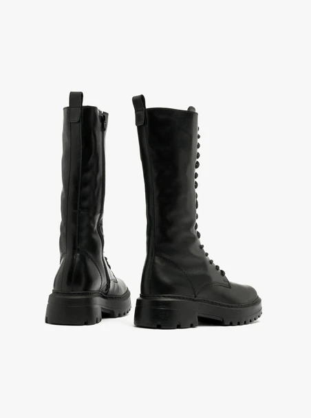 High black combat boots