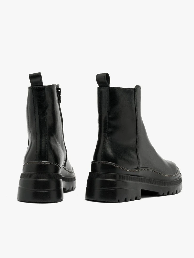 Black ankle boots with lightweight sole
