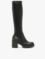 Schwarze Stiefel mit flexiblem, schmalem Schaft