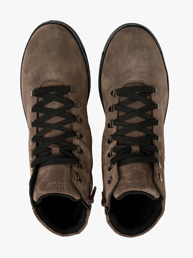 Graue Herrenstiefel mit leichter Sohle