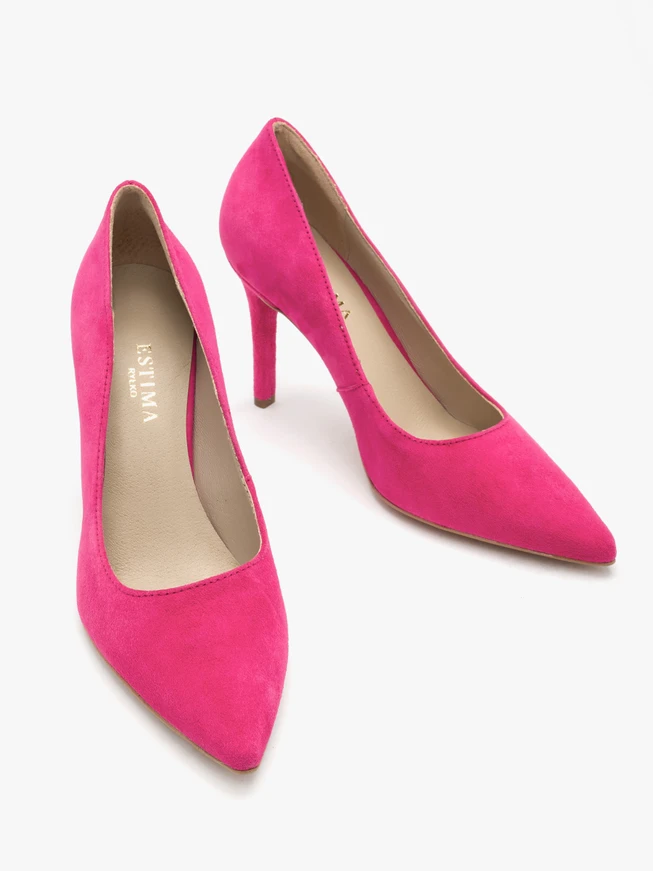 Fuchsiafarbene hohe Stiletto-Pumps
