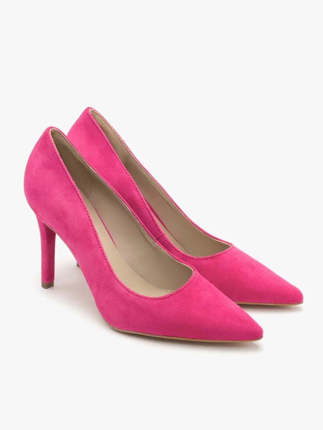 Fuchsiafarbene hohe Stiletto-Pumps