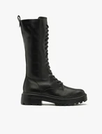 Schwarze hohe Damenstiefel mit Wollisolierung