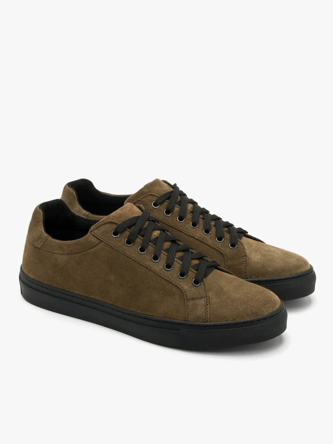 Olive sneakers with black sole