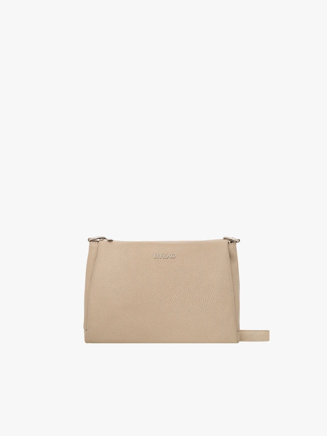 Dark beige handbag with adjustable strap