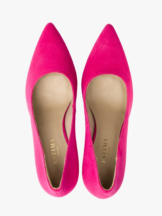Fuchsiafarbene hohe Stiletto-Pumps