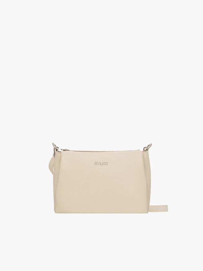 Cremefarbene Handtasche mit verstellbarem Riemen
