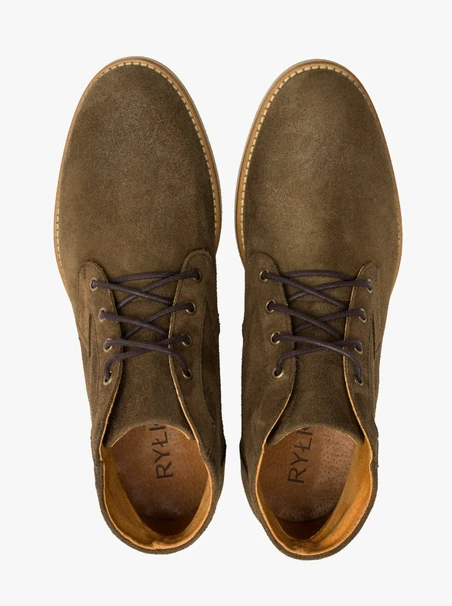 Olivefarbene Herrenstiefel mit leichter Sohle