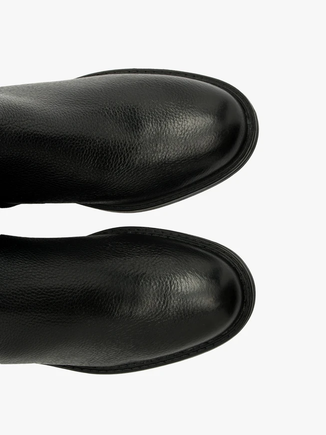 Schwarze Damenstiefel mit schmalem Schaft
