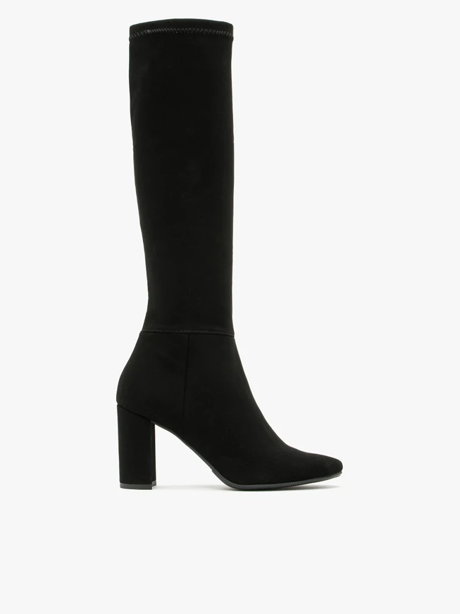 Schwarze Damenstiefel mit schmalem Schaft