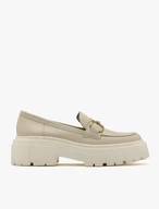Cream chunky-sole loafers