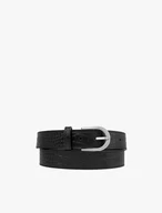 Black women’s belt with silver buckle