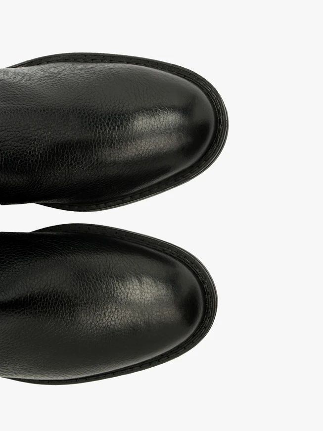 Schwarze Damenstiefel mit breitem Schaft
