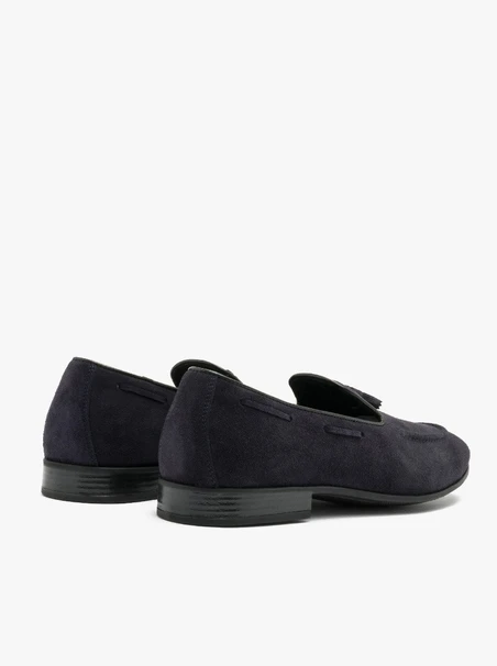 Marineblaue Herren Mokassins mit Quaste