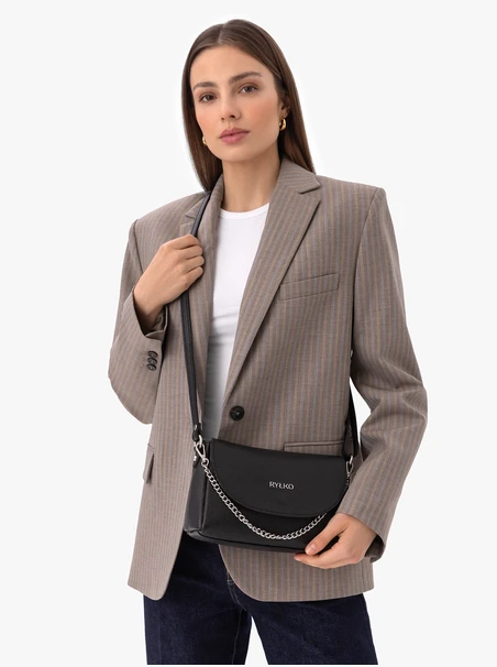 Schwarze Handtasche mit Kette