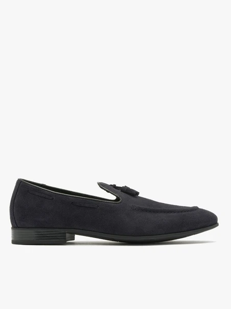 Marineblaue Herren Mokassins mit Quaste