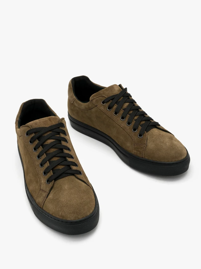 Olive sneakers with black sole