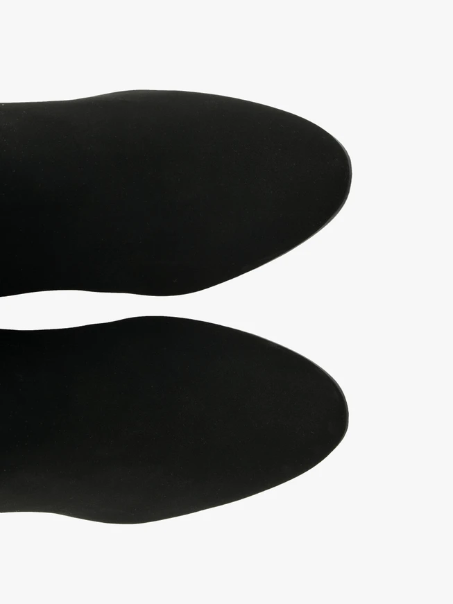 Schwarze Damenstiefel mit breitem Schaft