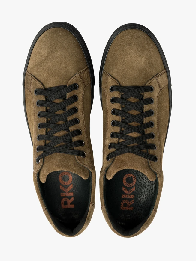 Olive sneakers with black sole
