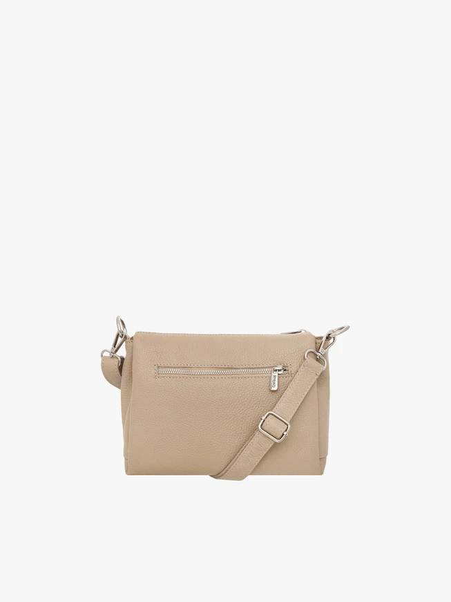 Dark beige handbag with adjustable strap