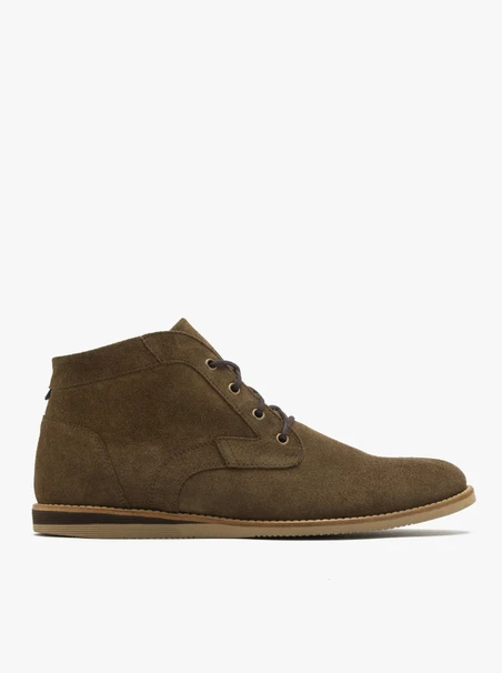 Olivefarbene Herrenstiefel mit leichter Sohle