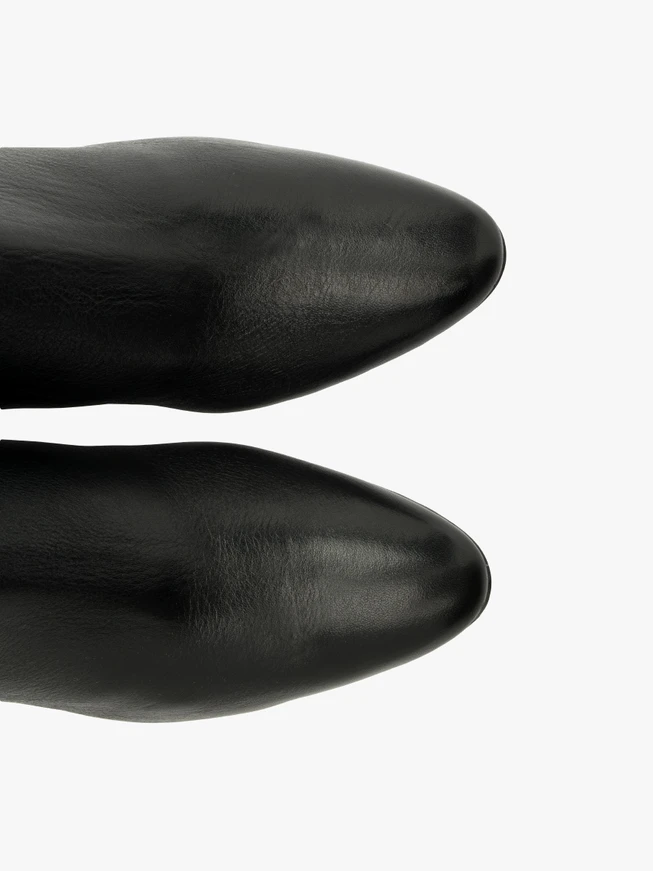 Schwarze Damenstiefel mit schmalem Schaft