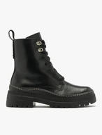 Schwarze Baggerstiefel mit dekorativer Sohle
