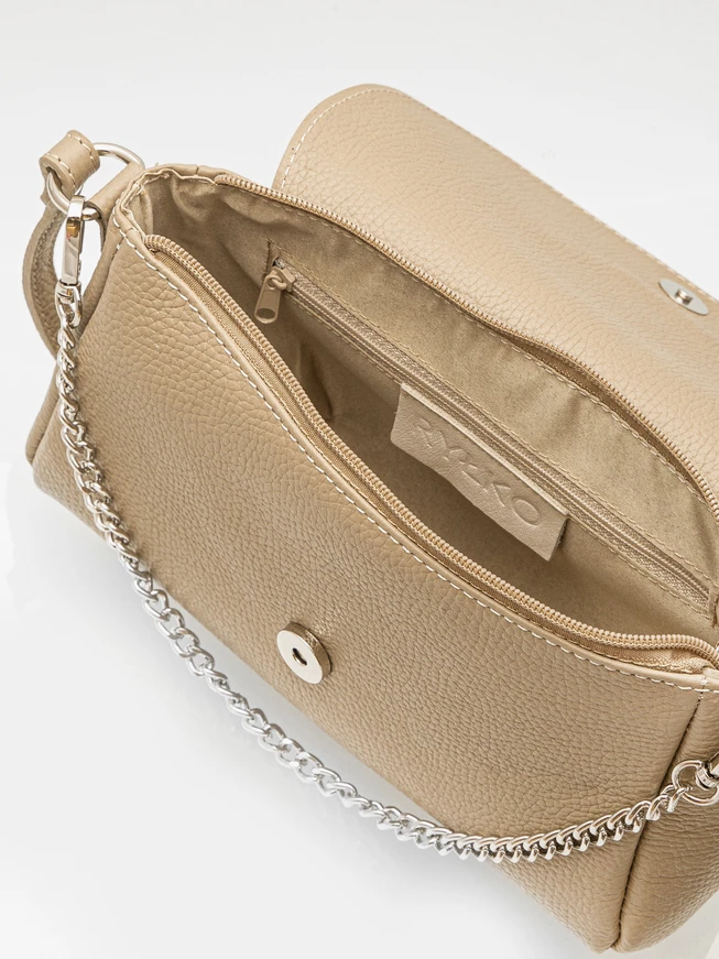 Dark beige chain handbag