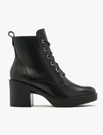 Schwarze Damenstiefel mit festem Boden