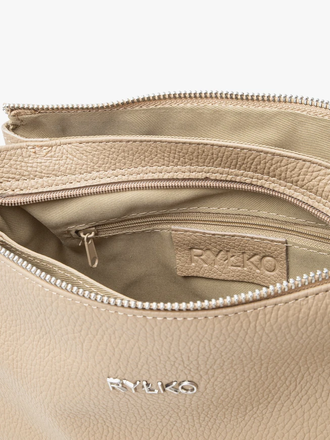 Dark beige handbag with adjustable strap
