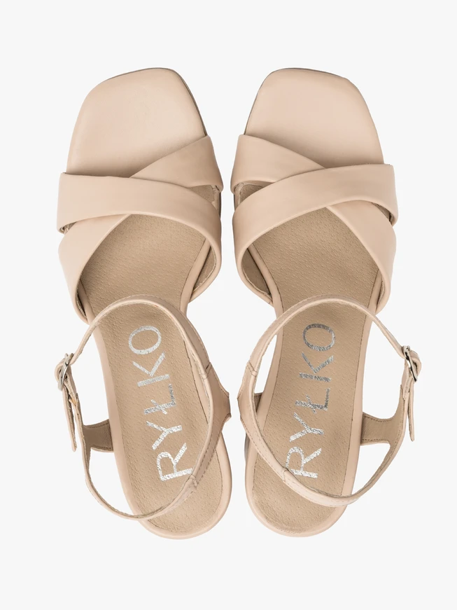 Light beige heeled sandals
