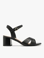 Schwarze Sandalen mit verziertem Schaft